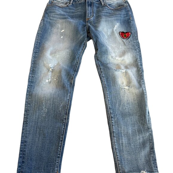 Driftwood Women's Sz 29 Joyce Distressed Raw Hem Blue Jeans - Picture 1 of 9